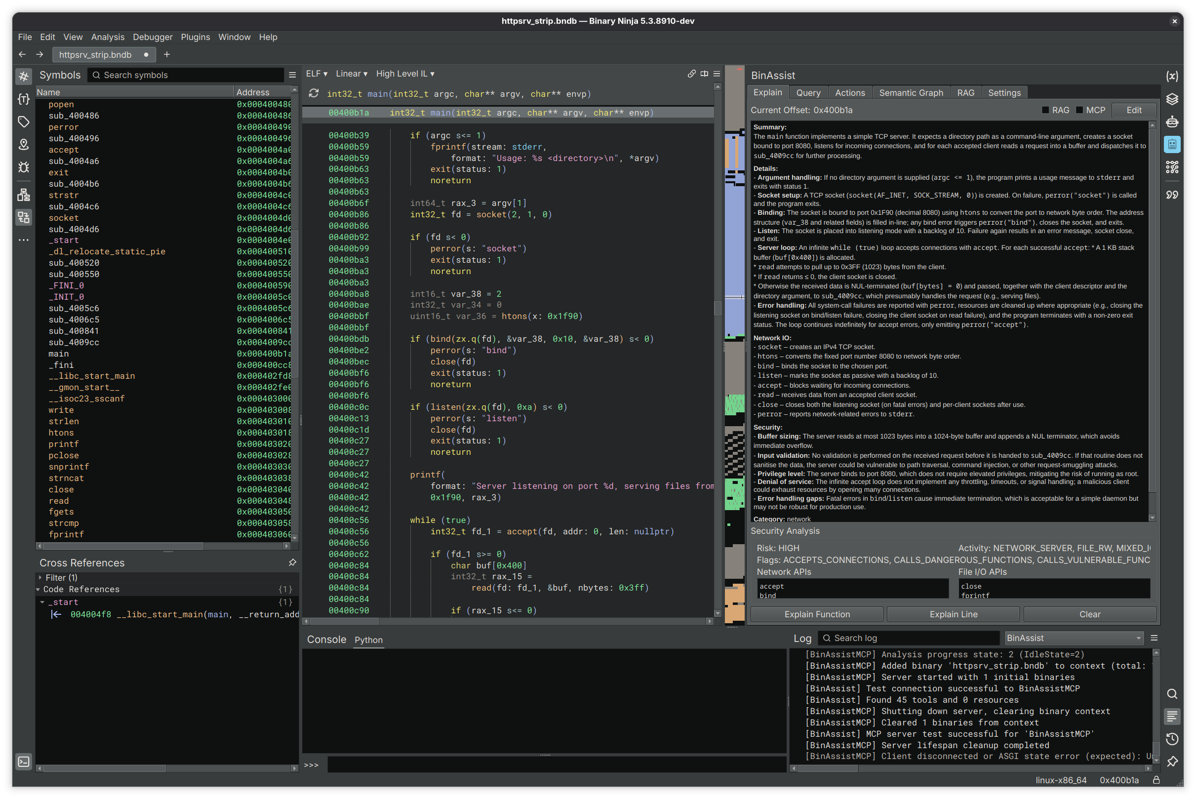 BinAssist Main Interface