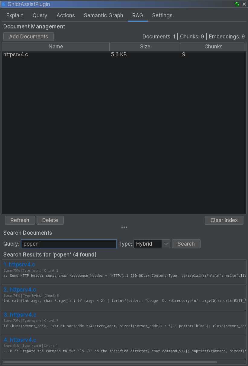 RAG Tab Interface